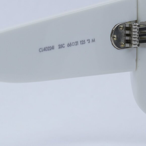 🕶️ New Celine CL40224I 25C Sunglasses - White Frame, Silver Mirror Lenses - Picture 7 of 12